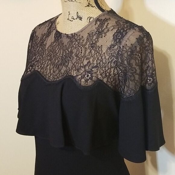 BCBGMaxAzria Women's Black Lacy Rosy Evening Dress XS - Picture 7 of 13